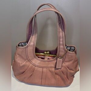 Coach Ergo Pink Leather Shoulder Bag Tattersall Y2K 08’ 12248